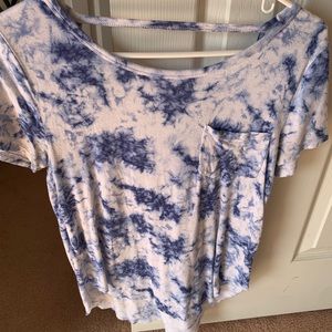 Blue & White Hollister top w/ open back